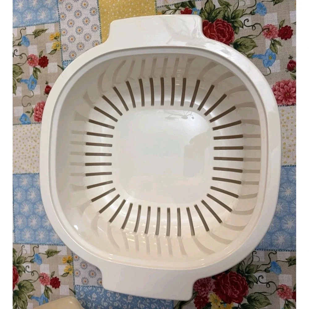 Rubbermaid Microwave Cookware 3, 2 & 1 Quart Casserole Bowls Lid Lot Of 5 Vtg